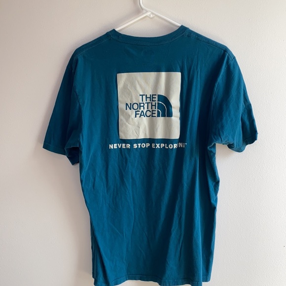 North Face Blue Logo Tee Size Medium - Picture 2 of 2